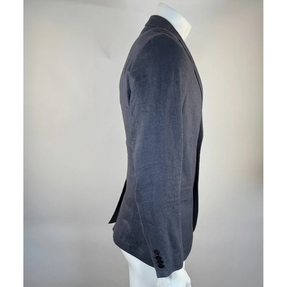 H&M Linen Slim Fit Blazer Men 42R EUC Sport Coat Unlined Breathable‎ Lightweight
